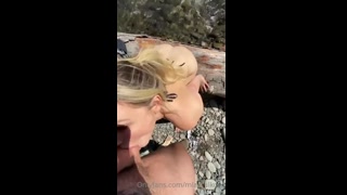 Mia Malkova's tight ass got pounded in the woods as she took a ride on a hard dick